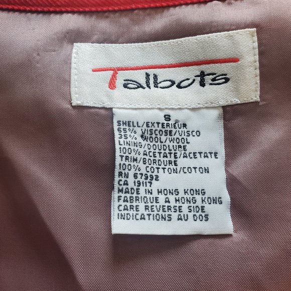 Vintage Talbots Sz S Wool Blend Vest Snowflake Holiday Gray Red Embroidered Y2K - Picture 10 of 10